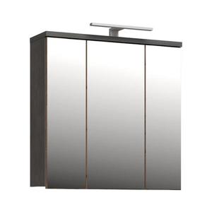 Závesná kúpeľňová skrinka so zrkadlom VENOM antracit/hnedá VERH13NB-C764 vyobraziť