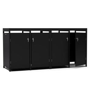 Blumfeldt BinSafe, box na odpadky, 4 odpadkové koše, 240 l, uzamykateľný, pozinkovaná oceľ odolná voči poveternostným vplyvom vyobraziť