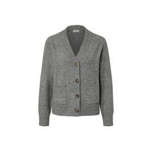 Pletený sveter s vlnou, sivý s melírom vyobraziť