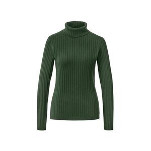 Rebrovaný pulóver s rolákovým golierom, zelený vyobraziť