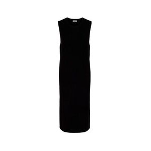 Šaty z rebrovaného úpletu, čierne vyobraziť