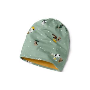 Detská obojstranná čiapka, zeleno-žltá vyobraziť