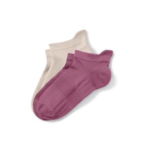 Krátke športové ponožky, 2 páry, fialové/béžové vyobraziť