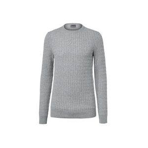 Pletený pulóver, sivý s melírom vyobraziť