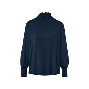 Blúzkové tričko so stojačikom, tmavomodré vyobraziť