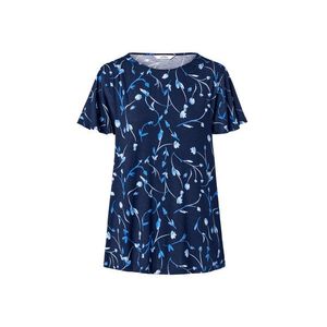 Blúzkové tričko s krídelkovými rukávmi, tmavomodré vyobraziť