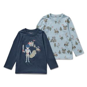 Detské tričká s dlhými rukávmi, 2 ks, rytier vyobraziť