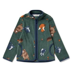 Detská flaušová bunda, lesné zvieratká vyobraziť