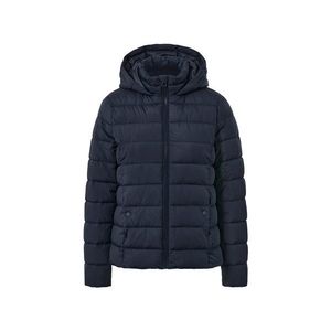 Prešívaná bunda s kapucňou, tmavomodrá vyobraziť