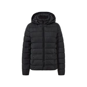 Prešívaná bunda s kapucňou, čierna vyobraziť