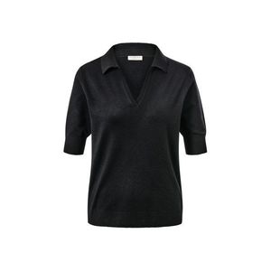 Polokošeľa z jemnej pleteniny, čierna vyobraziť