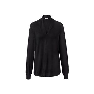 Tričko s dlhým rukávom a výstrihom do V, čierne vyobraziť