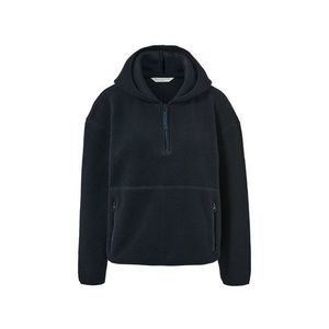 Plyšový pulóver s kapucňou, tmavomodrý vyobraziť