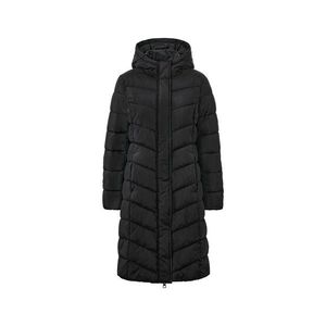Prešívaný kabát s kapucňou, čierny vyobraziť
