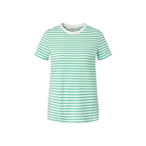 Pásikavé tričko s krátkymi rukávmi, zeleno-biele vyobraziť