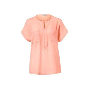 Blúzkové tričko zo zmesi materiálov, broskyňové vyobraziť