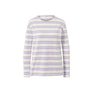 Tričko s dlhým rukávom, prúžky v kombinácii fialovej a krémovej vyobraziť