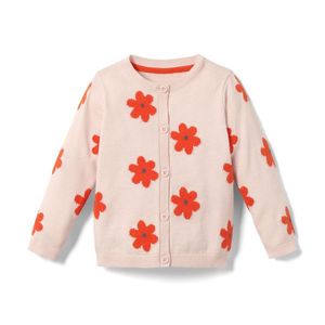 Detský pletený sveter, kvetinový vzor vyobraziť