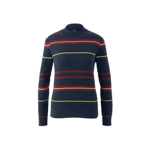 Pulóver s vrkočovým vzorom z jemnej pleteniny, viacfarebný vyobraziť