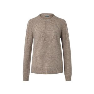 Pulóver z hrubej pleteniny s vrkočovým vzorom vyobraziť