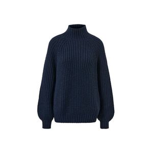 Pletený pulóver so stojačikom, tmavomodrý vyobraziť