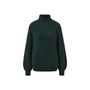 Pletený pulóver so stojačikom, tmavozelený vyobraziť
