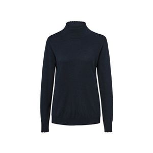 Pletený pulóver so stojačikom, tmavomodrý vyobraziť