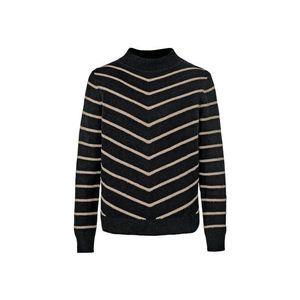 Rebrovaný pletený pulóver so stojačikom, čierny vyobraziť