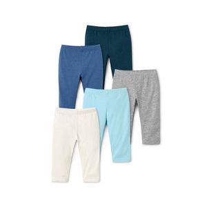 Legínsy s biobavlnou, 5 ks, modré, biele, sivé vyobraziť