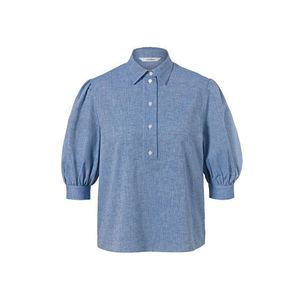 Košeľová blúzka vo vzhľade ľanu vyobraziť