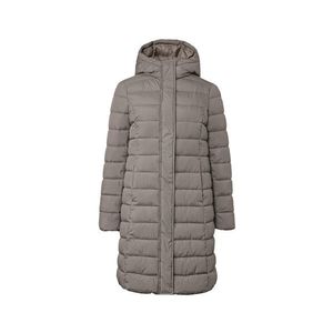 Prešívaný kabát s kapucňou, hnedosivý vyobraziť