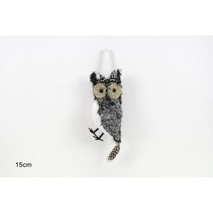 MAKRO - Dekorácia na vianočný stromček sova šedá, 15x6cm vyobraziť