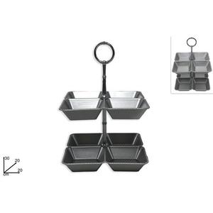 MAKRO - Etažérka 2-patrová misky stříbrná vyobraziť