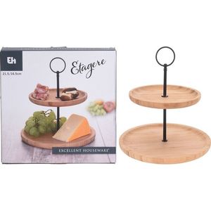 MAKRO - Etažérka 2-poschodová Bambus, 21, 5x24x21, 5cm vyobraziť