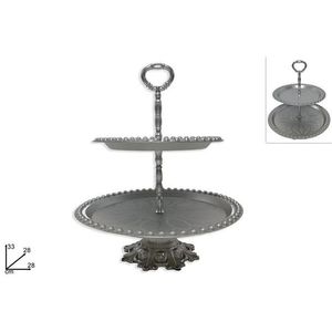 MAKRO - Etažérka 2-poschodová strieborná vyobraziť