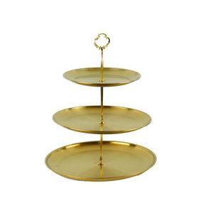MAKRO - Etažérka 3-poschodová, prevedenie zlatá farba, priemer 20cm, 26cm, 30cm vyobraziť