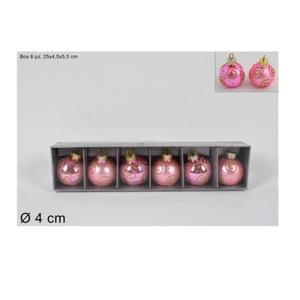 MAKRO - Gule vianočné ružové 6ks vyobraziť