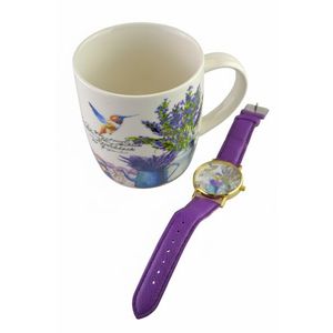 MAKRO - Hrnček + hodinky Levanduľa rôzne dekory vyobraziť
