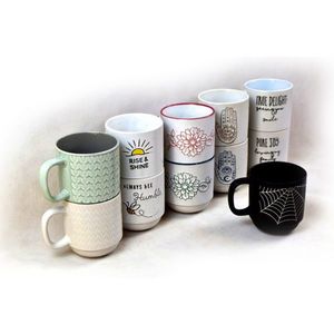 MAKRO - Hrnček Coffe 410ml mix 9x10, 2cm stohovateľný rôzne motívy a farby vyobraziť