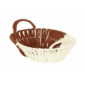 MAKRO - Košík pletený ovál bielo hnedý vyobraziť
