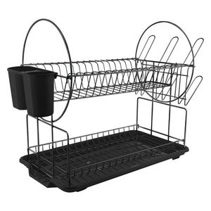 MAKRO - Odkvapkávač poschodový čierny kov / umelá hmota vyobraziť