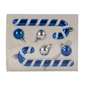 MAKRO - Ozdoba vianočná na stromček 6ks, modro – strieborné farebné prevedenie vyobraziť