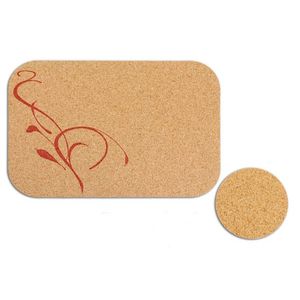 MAKRO - Podložka korok obdĺžnik potlač vlnky 4ks 35x24cm, 4ks 10cm vyobraziť