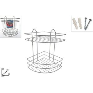 MAKRO - Polička rohová 2 poschodia, 20, 5 x 29 x 20, 5cm, pochrómovaná vyobraziť