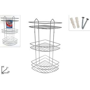 MAKRO - Polička rohová 3 poschodová, pochrómovaná, výška 48, 5cm vyobraziť