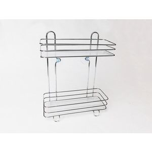 MAKRO - Polička s prísavkami 2 poschodová, pochrómovaná vyobraziť