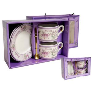 MAKRO - Šálka s podšálkou a lyžičkou, tanierik 2ks vyobraziť