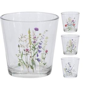 MAKRO - Svietnik sklo kvietky rôzne druhy vyobraziť