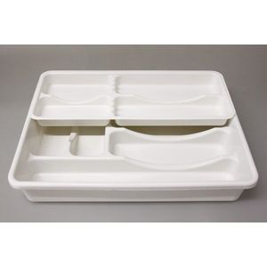 PLAST TEAM - Príborník 2 poschododia biely, umelá hmota vyobraziť