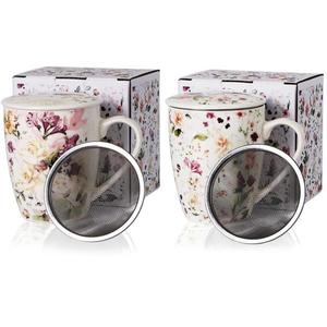 VERONI - Hrnček s čajítkom 360ml Bali rôzne dekory vyobraziť